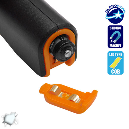 GloboStar® Mini Φορητός Φακός PEN COB LED Πορτοκαλί Χρώμα GloboStar 07011