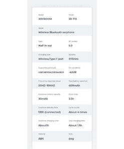 GloboStar® 87055 JOYROOM Originals JR-T13 Bilateral TWS Earphones με Θήκη Φόρτισης True Wireless Bluetooth V5.0 Binaural Συμβατό με iOS & Android Μαύρο 54 jr t13 87055 black 27