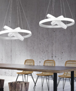 GLOBOSTAR® NEMESIS TRIO 61168-DECO Μοντέρνο Κρεμαστό Φωτιστικό Οροφής LED 100W 12123lm 360° AC 220-240V IP20 Ρυθμιζόμενο Λευκό CCT με Χειριστήριο από 2700K έως 6000K Dimmable - Lumileds SMD Chip - Λευκό - Μ25 x Π40 x Υ60cm - 3 Χρόνια Εγγύηση 28 post 06