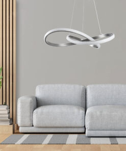 GLOBOSTAR® DEXTER 60948 Μοντέρνο Κρεμαστό Φωτιστικό Οροφής LED 72W 8064lm 300° AC 220-240V IP20 Ρυθμιζόμενο Λευκό CCT με Χειριστήριο από 2700K έως 6000K Dimmable - Lumileds SMD Chip - Νίκελ Βούρτσας - Μ56 x Π56 x Υ14cm - 3 Χρόνια Εγγύηση 22 post 101