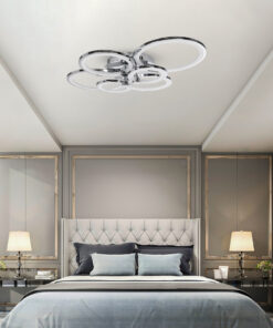 GloboStar® ROYAL-R 61324 Φωτιστικό Οροφής Design LED CCT 135W 16200lm 360° AC 220-240V - Εναλλαγή Φωτισμού μέσω Τηλεχειριστηρίου All In One Ψυχρό 6000k+Φυσικό 4500k+Θερμό 2700k Dimmable - Μ80.5 x Π59 x Υ12cm - Ασημί Νίκελ - 3 Years Warranty 20 post 118