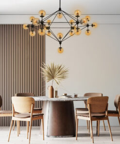 GLOBOSTAR® SENTINEL 01638 Μοντέρνο Φωτιστικό Οροφής με Ντουί 21 x E27 AC 220-240V IP20 - Μαύρο & Μελί - Μ170 x Π170 x Υ136cm 11 post 129