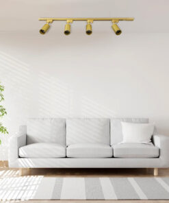 GloboStar® LEO 60360 Μοντέρνο Φωτιστικό Οροφής Ράγα Πολύφωτο 4 x GU10 IP20 Χρυσό Αλουμίνιο - Μ100 x Π6 x Υ20cm - 5 Χρόνια Εγγύηση 15 post 145