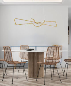 GLOBOSTAR® DOLORES 61282 Μοντέρνο Κρεμαστό Φωτιστικό Οροφής LED 105W 11760lm 300° AC 220-240V IP20 Ρυθμιζόμενο Λευκό CCT με Χειριστήριο από 2700K έως 6000K Dimmable - Lumileds SMD Chip - Χρυσό Βούρτσας - Μ110 x Π17 x Υ17.5cm - 3 Χρόνια Εγγύηση 20 post 162