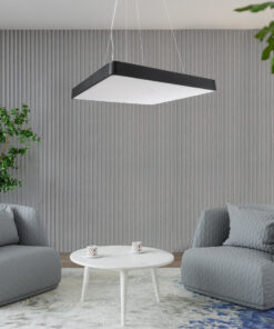 GLOBOSTAR® KAMALA 61210-P Μοντέρνο Κρεμαστό Φωτιστικό Οροφής LED 100W 11020lm 120° AC 220-240V IP20 Ρυθμιζόμενο Λευκό CCT με Χειριστήριο από 2700K έως 6000K Dimmable - Lumileds SMD Chip - Μαύρο - Μ80 x Π80 x Υ8cm - 3 Χρόνια Εγγύηση 40 post 165