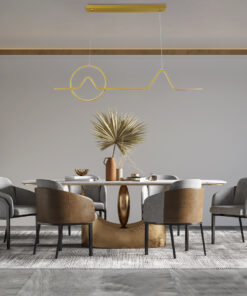 GLOBOSTAR® WINDY 61293 Μοντέρνο Κρεμαστό Φωτιστικό Οροφής LED 67W 7504lm 300° AC 220-240V IP20 Ρυθμιζόμενο Λευκό CCT με Χειριστήριο από 2700K έως 6000K Dimmable - Lumileds SMD Chip - Χρυσό Βούρτσας - Μ120 x Π4 x Υ30cm - 3 Χρόνια Εγγύηση 20 post 169