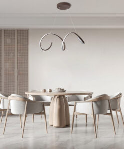 GLOBOSTAR® SPIRALE 61287 Μοντέρνο Κρεμαστό Φωτιστικό Οροφής LED 75W 8400lm 300° AC 220-240V IP20 Ρυθμιζόμενο Λευκό CCT με Χειριστήριο από 2700K έως 6000K Dimmable - Lumileds SMD Chip - Καφέ - Μ72 x Π25 x Υ30cm - 3 Χρόνια Εγγύηση 18 post 170