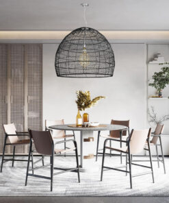 GLOBOSTAR® MALIBU 00966 Boho Κρεμαστό Φωτιστικό Οροφής με Ντουί 1 x E27 AC 220-240V IP20 - Μαύρο - Μ100 x Π100 x Y86cm 19 post 179