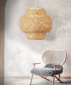 GLOBOSTAR® MALDIVES 01657 Boho Κρεμαστό Φωτιστικό Οροφής με Ντουί 1 x E27 AC 220-240V IP20 - Μπεζ - Μ56 x Π56 x Υ54cm 19 post 19