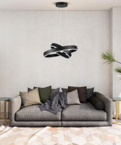 GLOBOSTAR® VENOM DUO 61185-DECO Μοντέρνο Κρεμαστό Φωτιστικό Οροφής LED 75W 8818lm 120° AC 220-240V IP20 Ρυθμιζόμενο Λευκό CCT με Χειριστήριο από 2700K έως 6000K Dimmable - Lumileds SMD Chip - Μαύρο - Μ60 x Π60 x Υ40cm - 3 Χρόνια Εγγύηση 30 post 199