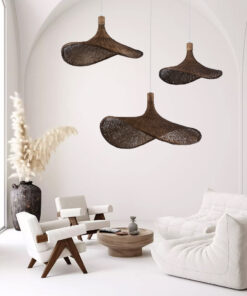 GLOBOSTAR® CUBA 01716 Boho Κρεμαστό Φωτιστικό Οροφής με Ντουί 1 x E27 AC 220-240V IP20 - Καφέ - Μ33 x Π33 x Υ25cm 25 post 20