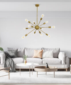 GLOBOSTAR® MILANO 01485 Μοντέρνο Κρεμαστό Φωτιστικό Οροφής με Ντουί 12 x E27 AC 220-240V IP20 - Χρυσό - Μ80 x Π80 x Υ80cm 19 post 202