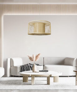 GLOBOSTAR® HIBISCUS 01936 Boho Κρεμαστό Φωτιστικό Οροφής με Ντουί 1 x E27 AC 220-240V IP20 - Μπεζ - Μ80 x Π80 x Υ38cm 23 post 225