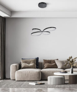 GLOBOSTAR® BUTTERFLY 61391 Μοντέρνο Κρεμαστό Φωτιστικό Οροφής LED 75W 8400lm 300° AC 220-240V IP20 Ρυθμιζόμενο Λευκό CCT με Χειριστήριο από 2700K έως 6000K Dimmable - Lumileds SMD Chip - Μαύρο - Μ70 x Π55 x Υ4cm - 3 Χρόνια Εγγύηση 28 post 243