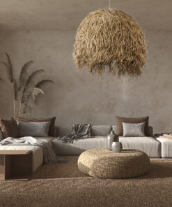 GLOBOSTAR® GUADELOUPE 02159 Boho Κρεμαστό Φωτιστικό Οροφής με Ντουί 1 x E27 AC 220-240V IP20 - Μπεζ - Μ120 x Π120 x Υ100cm 21 post 263