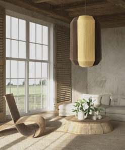 GLOBOSTAR® SALERNO 02076 Boho Κρεμαστό Φωτιστικό Οροφής με Ντουί 1 x E27 AC 220-240V IP20 - Μπεζ & Καφέ - Μ50 x Π50 x Υ80cm 21 post 272