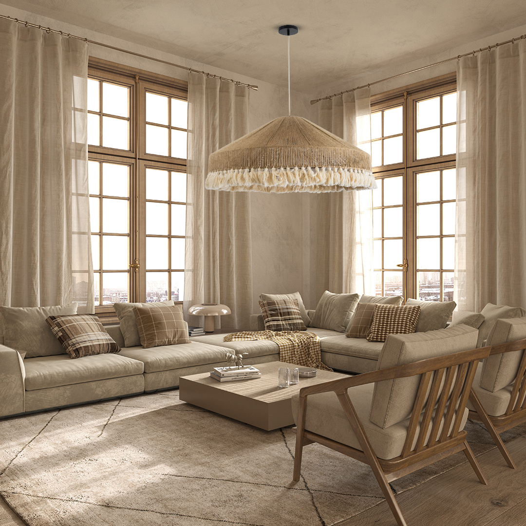 GLOBOSTAR® PUERTORICO 02099 Boho Κρεμαστό Φωτιστικό Οροφής με Ντουί 3 x E27 AC 220-240V IP20 - Μπεζ & Λευκό - Μ80 x Π80 x Υ35cm 12 GLOBOSTAR® PUERTORICO 02099 Boho Κρεμαστό Φωτιστικό Οροφής με Ντουί 3 x E27 AC 220-240V IP20 - Μπεζ & Λευκό - Μ80 x Π80 x Υ35cm - Image 10