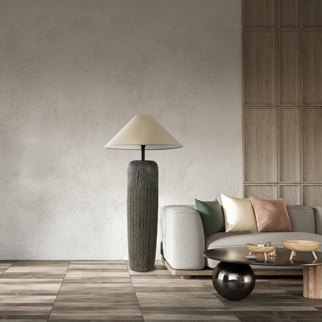 GloboStar® OLIANA 02315 Boho Επιδαπέδιο Φωτιστικό Μονόφωτο 1 x E27 IP20 Γκρι Κεραμικό με Μπεζ Ύφασμα - Μ55 x Π55 x Υ110cm 11 GloboStar® OLIANA 02315 Boho Επιδαπέδιο Φωτιστικό Μονόφωτο 1 x E27 IP20 Γκρι Κεραμικό με Μπεζ Ύφασμα - Μ55 x Π55 x Υ110cm - Image 9