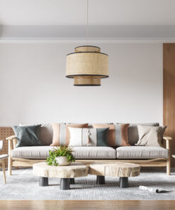 GLOBOSTAR® BRAVADO 02386 Boho Κρεμαστό Φωτιστικό Οροφής με Ντουί 1 x E27 AC 220-240V IP20 - Μπεζ- Μ40 x Π40 x Υ35cm 23 post 294