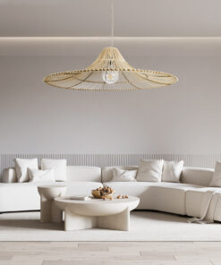 GLOBOSTAR® PALERMO 02209 Boho Κρεμαστό Φωτιστικό Οροφής με Ντουί 1 x E27 AC 220-240V IP20 - Μπεζ - Μ100 x Π100 x Υ30cm 21 post 298