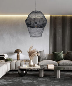 GLOBOSTAR® KENTUCKY 01912 Vintage Κρεμαστό Φωτιστικό Οροφής με Ντουί 1 x E27 AC 220-240V IP20 - Μαύρο - Μ60 x Π60 x Υ70cm 23 post 310