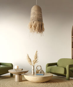 GLOBOSTAR® PORTOFERRAIO 02170 Boho Κρεμαστό Φωτιστικό Οροφής με Ντουί 1 x E27 AC 220-240V IP20 - Μπεζ - Μ30 x Π30 x Υ70cm 21 post 311