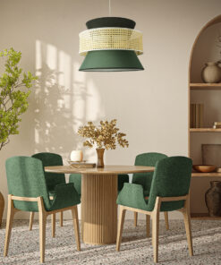 GLOBOSTAR® SAIGE 01916 Boho Κρεμαστό Φωτιστικό Οροφής με Ντουί 1 x E27 AC 220-240V IP20 - Πράσινο, Μαύρο & Μπεζ - Μ50 x Π50 x Υ36cm 21 post 316