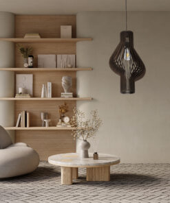 GLOBOSTAR® MIHIRO 02173 Boho Κρεμαστό Φωτιστικό Οροφής με Ντουί 1 x E27 AC 220-240V IP20 - Καφέ - Μ32 x Π32 x Υ56cm 23 post 318