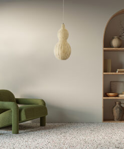 GLOBOSTAR® KINGSTOWN 02168 Boho Κρεμαστό Φωτιστικό Οροφής με Ντουί 1 x E27 AC 220-240V IP20 - Μπεζ - Μ30 x Π30 x Υ60cm 21 post 319