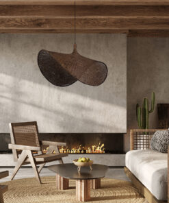 GLOBOSTAR® CUBA 01770 Boho Κρεμαστό Φωτιστικό Οροφής με Ντουί 1 x E27 AC 220-240V IP20 - Καφέ - Μ100 x Π100 x Y55cm 25 post 327