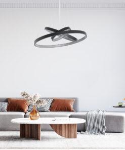 GLOBOSTAR® DIAMOND TRIO 61523-DECO Μοντέρνο Κρεμαστό Φωτιστικό Οροφής LED 100W 11200lm 360° AC 220-240V IP20 Ρυθμιζόμενο Λευκό CCT με Χειριστήριο από 2700K έως 6000K Dimmable - Lumileds SMD Chip - Μαύρο - Μ60 x Π60 x Υ90cm - 3 Χρόνια Εγγύηση 24 post 336