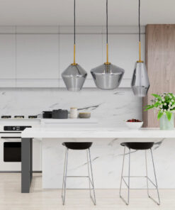 GLOBOSTAR® AMARIS 00975 Μοντέρνο Κρεμαστό Φωτιστικό Οροφής με Ντουί 3 x E27 AC 220-240V IP20 - Χρυσό & Ασημί - Μ75 x Π30 x Υ30cm 13 post 41