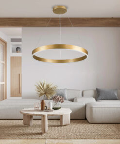 GLOBOSTAR® VENOM 61181 Μοντέρνο Κρεμαστό Φωτιστικό Οροφής LED 67W 7863lm 120° AC 220-240V IP20 Ρυθμιζόμενο Λευκό CCT με Χειριστήριο από 2700K έως 6000K Dimmable - Lumileds SMD Chip - Χρυσό Βούρτσας - Μ80 x Π80 x Υ6.5cm - 3 Χρόνια Εγγύηση 24 post 42