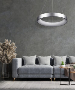 GLOBOSTAR® SALEM 61246 Μοντέρνο Κρεμαστό Φωτιστικό Οροφής LED 105W 12075lm 120° AC 220-240V IP20 Ρυθμιζόμενο Λευκό CCT με Χειριστήριο από 2700K έως 6000K Dimmable - Lumileds SMD Chip - Ασημί - Μ60 x Π60 x Υ7cm - 3 Χρόνια Εγγύηση 24 post 43