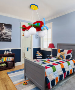 GLOBOSTAR® AIRPLANE 01575 Παιδικό Κρεμαστό Φωτιστικό Οροφής με Ντουί 3 x E27 AC 220-240V IP20 - Πολύχρωμο - Μ51 x Π49 x Υ26cm 31 post 52