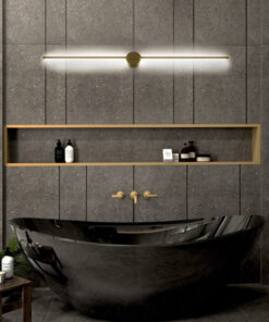 GLOBOSTAR® DIADEM 61334 Μοντέρνο Φωτιστικό Τοίχου - Απλίκα LED 18W 2160lm 120° AC 220-240V IP20 Ρυθμιζόμενο Λευκό CCT με On/Off 2700K/4500K/6000K - Lumileds SMD Chip - Χρυσό Βούρτσας - Μ10 x Π4 x Υ120cm - 3 Χρόνια Εγγύηση 24 post 55