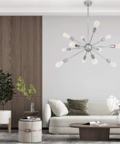 GLOBOSTAR® MILANO 01487 Μοντέρνο Κρεμαστό Φωτιστικό Οροφής με Ντουί 12 x E27 AC 220-240V IP20 - Ασημί - Μ80 x Π80 x Υ80cm 17 post 61