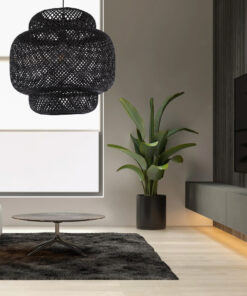 GLOBOSTAR® MALDIVES 00579 Boho Κρεμαστό Φωτιστικό Οροφής με Ντουί 1 x E27 AC 220-240V IP20 - Μαύρο - Μ56 x Π56 x Y54cm 19 post 64