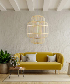 GLOBOSTAR® HIBISCUS 01763 Boho Κρεμαστό Φωτιστικό Οροφής με Ντουί 1 x E27 AC 220-240V IP20 - Μπεζ - Μ48 x Π48 x Y60cm 19 post 66