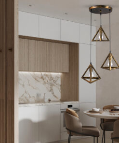 GLOBOSTAR® TRIANGLE 00619 Μοντέρνο Κρεμαστό Φωτιστικό Οροφής με Ντουί 3 x E27 AC 220-240V IP20 - Μπρούτζινο - Μ49 x Π49 x Y130cm 23 post 71