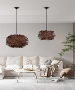 GLOBOSTAR® MINORCA 01732 Boho Κρεμαστό Φωτιστικό Οροφής με Ντουί 1 x E27 AC 220-240V IP20 - Καφέ - Μ30 x Π30 x Υ18cm 23 post 75