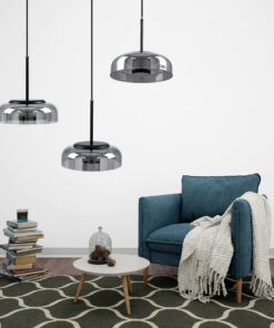 GLOBOSTAR® CHARLOTTE 00743 Μοντέρνο Κρεμαστό Φωτιστικό Οροφής LED 5W 500lm 180° AC 220-240V IP20 Θερμό Λευκό 2700K - Sanan SMD Chip - Μαύρο Φιμέ - Μ23 x Π23 x Υ23cm - 2 Xρόνια Εγγύηση 23 post 85