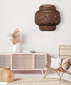 GLOBOSTAR® MALDIVES 01658 Boho Κρεμαστό Φωτιστικό Οροφής με Ντουί 1 x E27 AC 220-240V IP20 - Καφέ - Μ56 x Π56 x Υ54cm 19 post 87