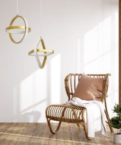 GLOBOSTAR® ROSE 61066 Μοντέρνο Κρεμαστό Φωτιστικό Οροφής LED 22W 2640lm 300° AC 220-240V IP20 Ρυθμιζόμενο Λευκό CCT με On/Off 2700K/4500K/6000K - Lumileds SMD Chip - Χρυσό Βούρτσας - Μ24 x Π22 x Υ24cm - 3 Χρόνια Εγγύηση 24 post 92