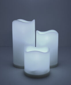 GloboStar® S-79551 ΣΕΤ 3 Διακοσμητικών Realistic Κεριών με LED - Μπαταρίας Ψυχρό Λευκό 6000K 9 s 79551 4